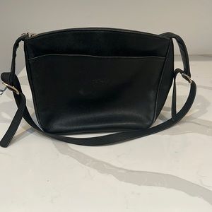 Longchamp Black Leather Crossbody Bag